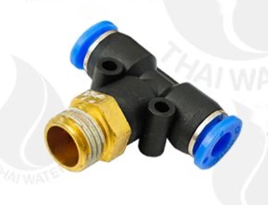 (PB6-02) ข้อต่อลม 3 ทาง เกลียวนอก 1/4" x เสียบสาย 6 มม.สีดำ - Image 3