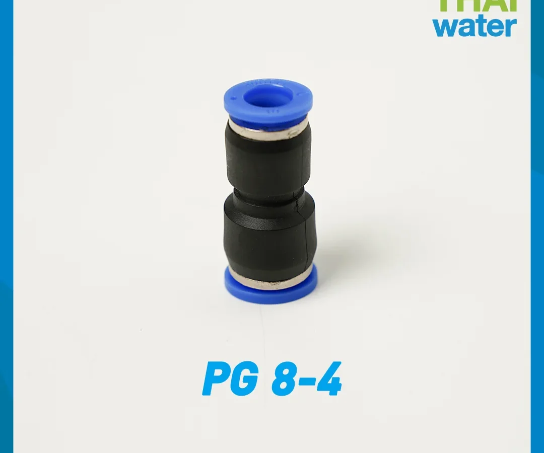 PG8-4 ข้อต่อลม ข้อต่อตรง ขนาด 8x4 mm. ดำ