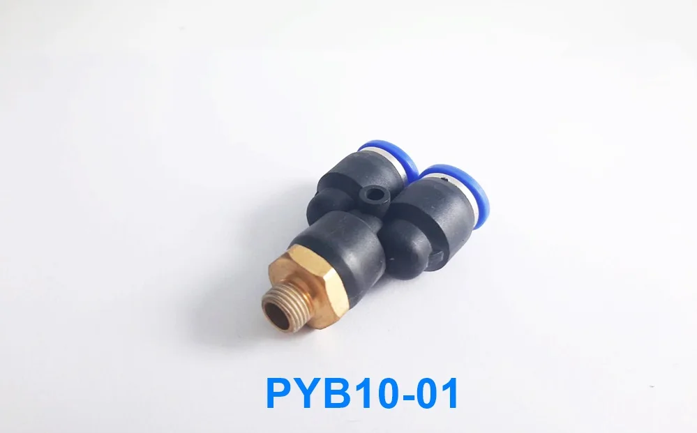 PYB10-01 ข้อต่อลม 3 ทางตัว Y เกลียวนอก 1/8 x เสียบสาย 10 mm. ดำ - Image 2