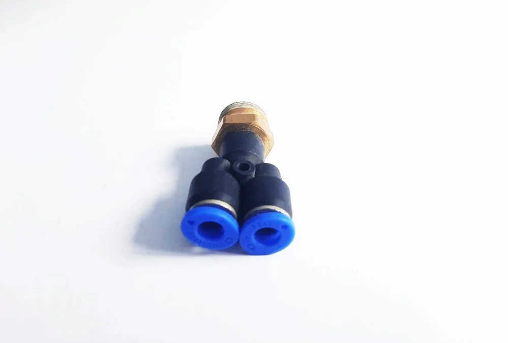 PYB6-03 ข้อต่อลม 3 ทางตัว Y เกลียวนอก 3/8 x เสียบสาย 6 mm. ดำ - Image 3