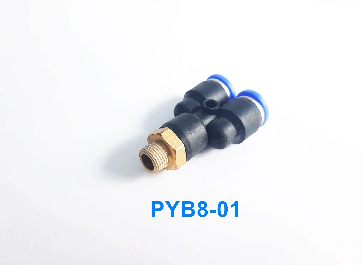 PYB8-01 ข้อต่อลม 3 ทางตัว Y เกลียวนอก 1/8 x เสียบสาย 8 mm. ดำ - Image 2
