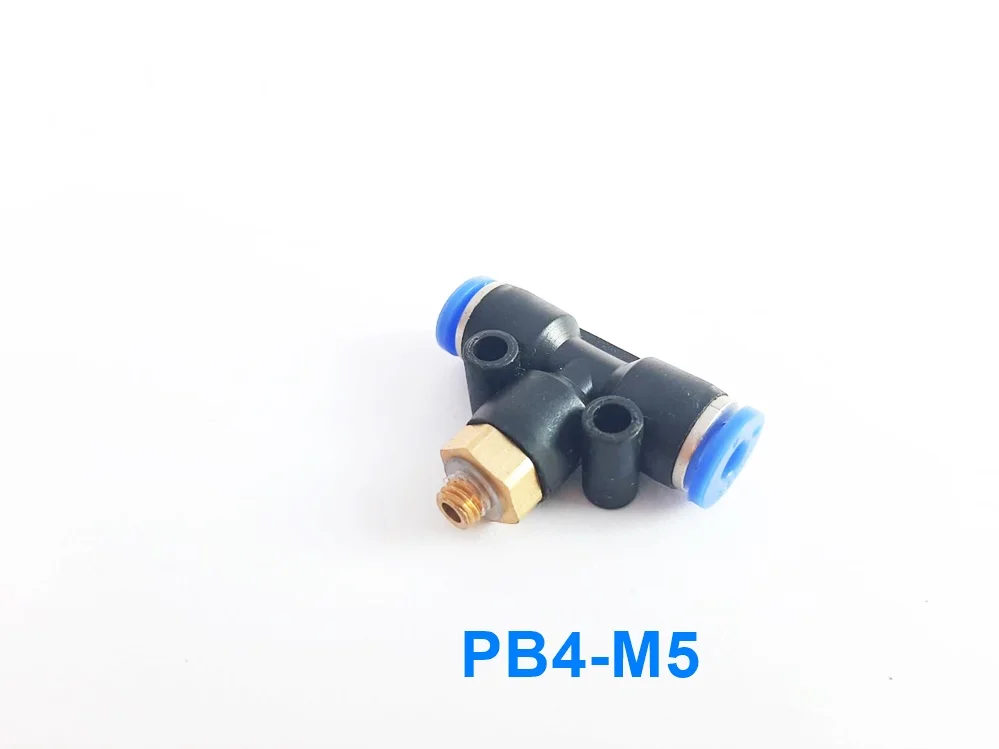 (PB4-M5) ข้อต่อลม 3 ทาง เกลียวนอก 5 mm. x เสียบสาย 4 mm. ดำ - Image 2