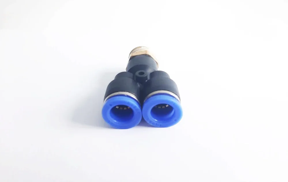 PYB12-04 ข้อต่อลม 3 ทางตัว Y เกลียวนอก 1/2 x เสียบสาย 12 mm. ดำ - Image 3