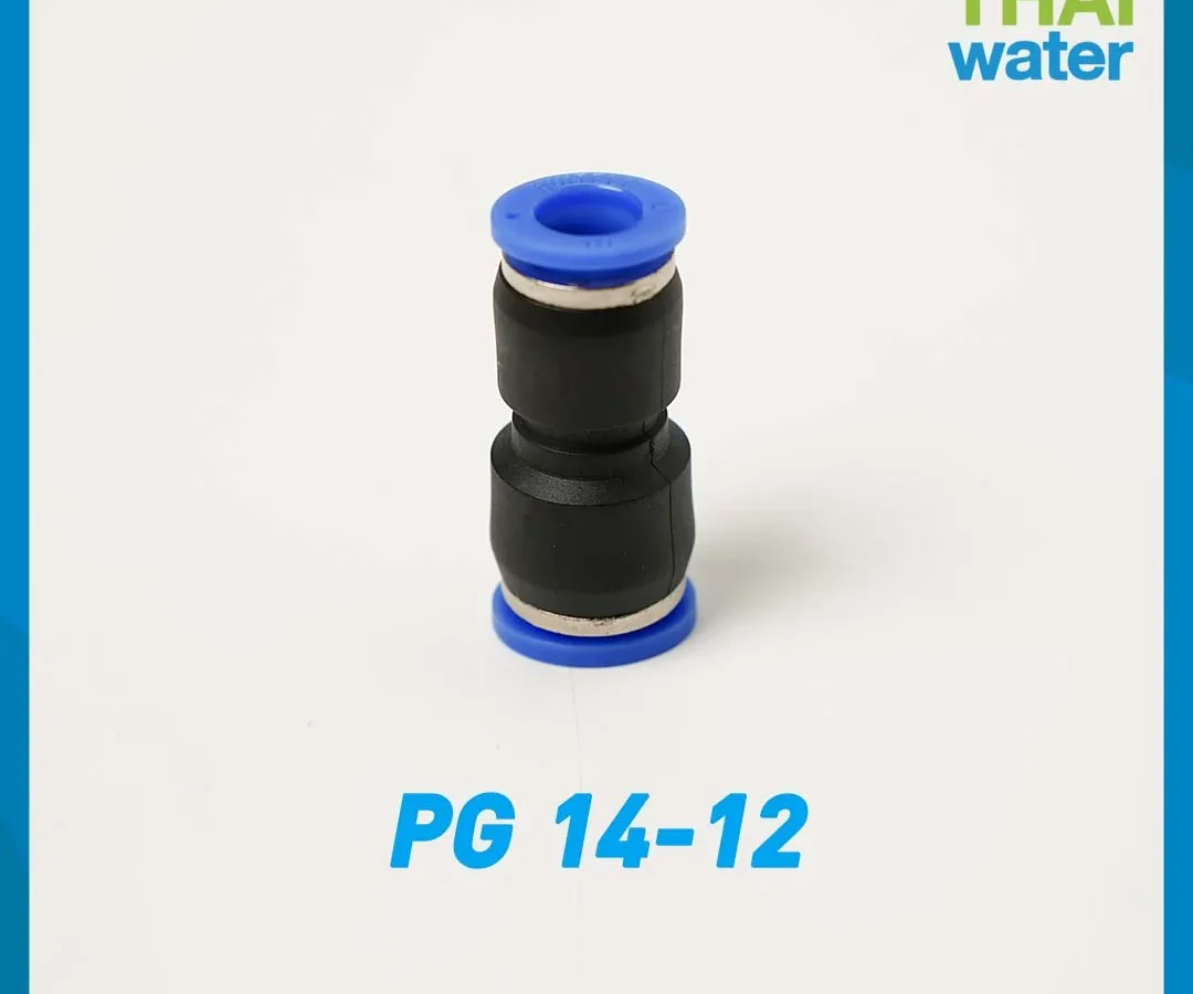 PG14-12 ข้อต่อลม ข้อต่อตรง ขนาด 14x10 mm. ดำ
