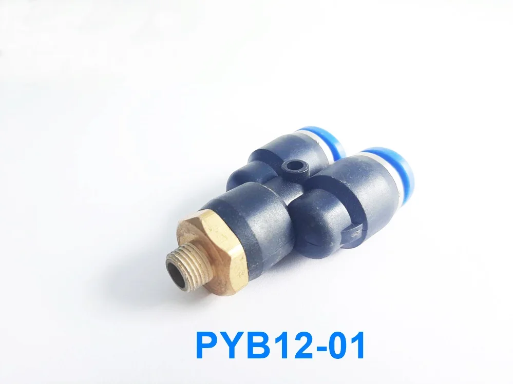 PYB12-01 ข้อต่อลม 3 ทางตัว Y เกลียวนอก 1/8 x เสียบสาย 12 mm. ดำ - Image 2