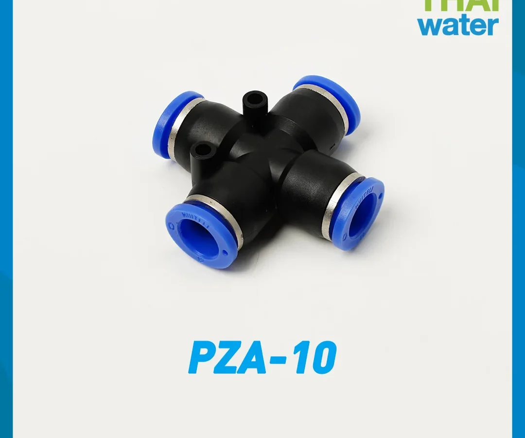 PZA-10 ข้อต่อลม 4 ทาง ขนาด 10 mm