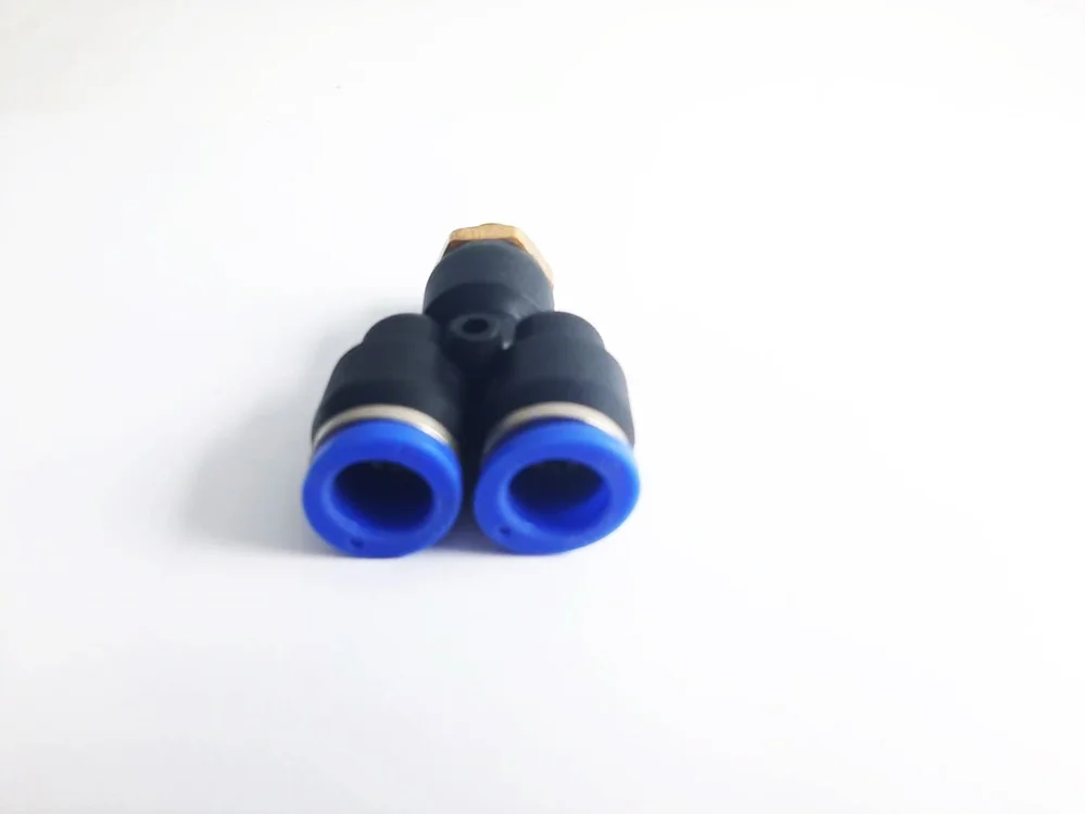 PYB12-02 ข้อต่อลม 3 ทางตัว Y เกลียวนอก 1/4 x เสียบสาย 12 mm. ดำ - Image 3
