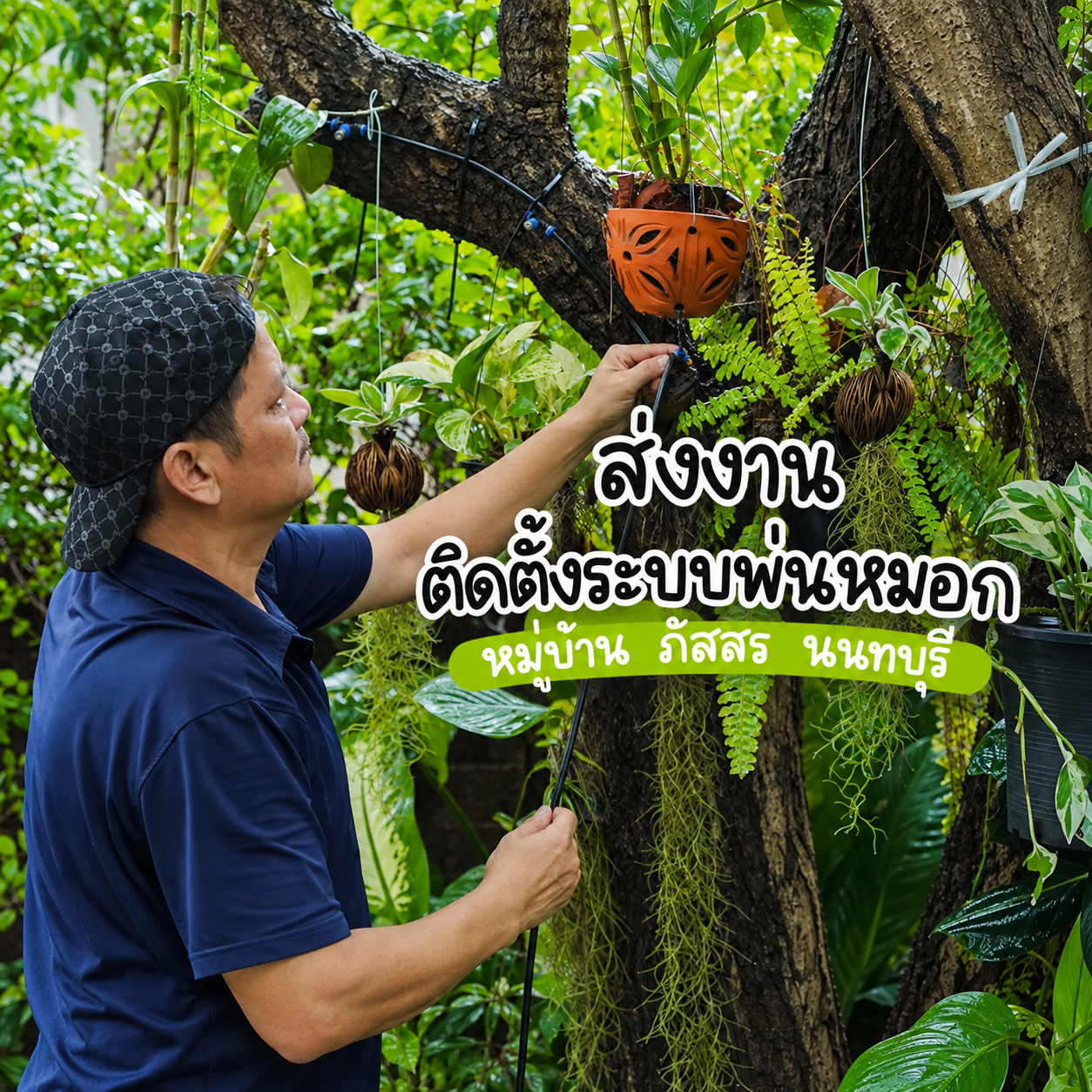 59_งานติดตั้งระบบพ่นหมอก หมู่บ้าน ภัสสร นนทบุรี